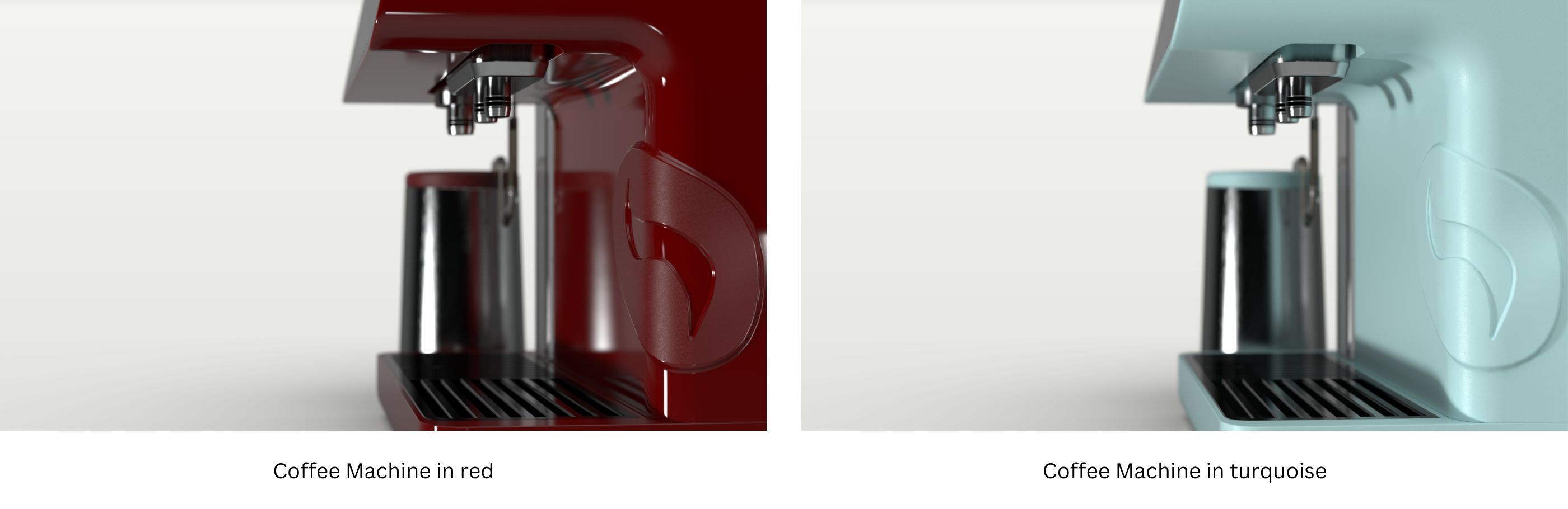 Coffee Machine designed in NX in different colors