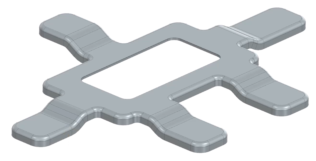 Complex sheet metal parts are easily generated using tools like Variational Flange