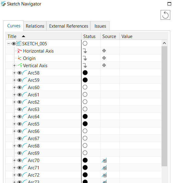 Sketch Navigator in NX