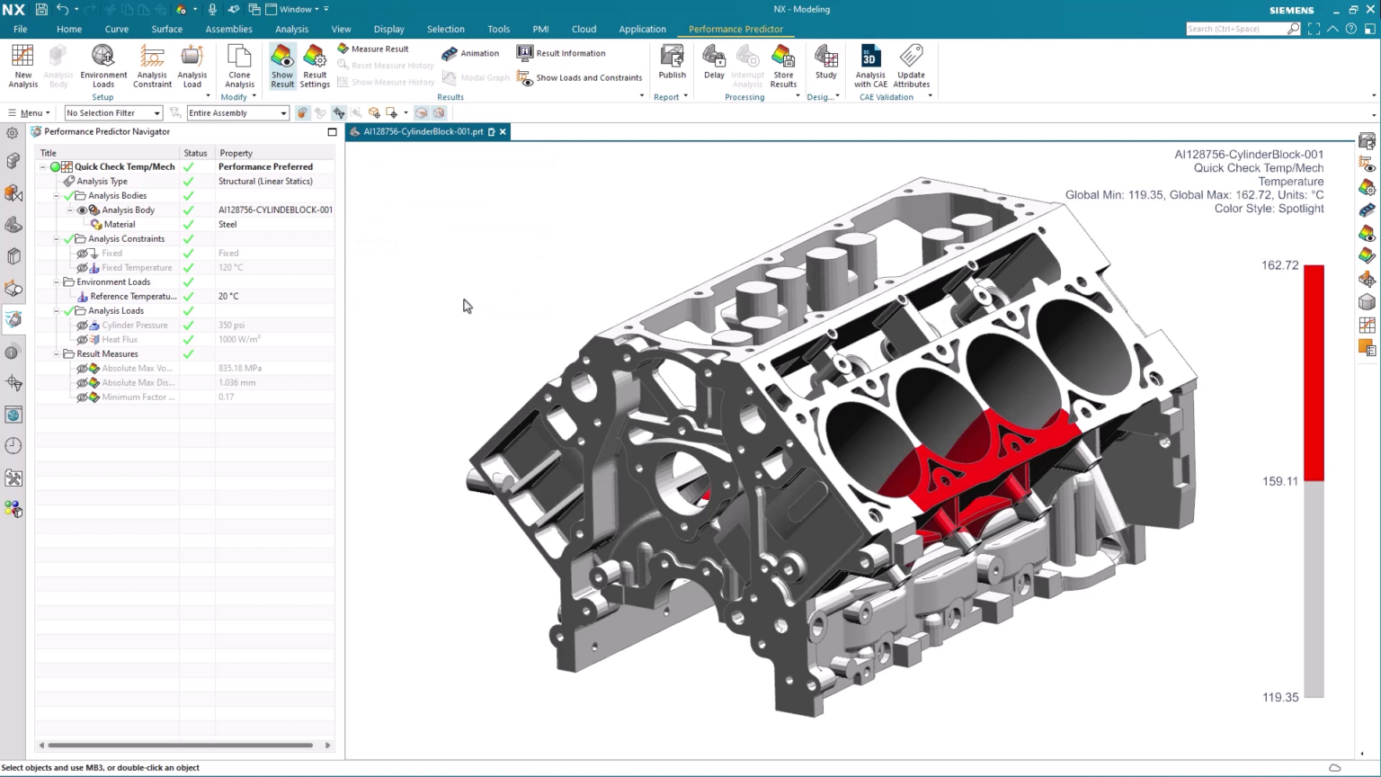 Viewing Result of Automotive part Analysis in NX